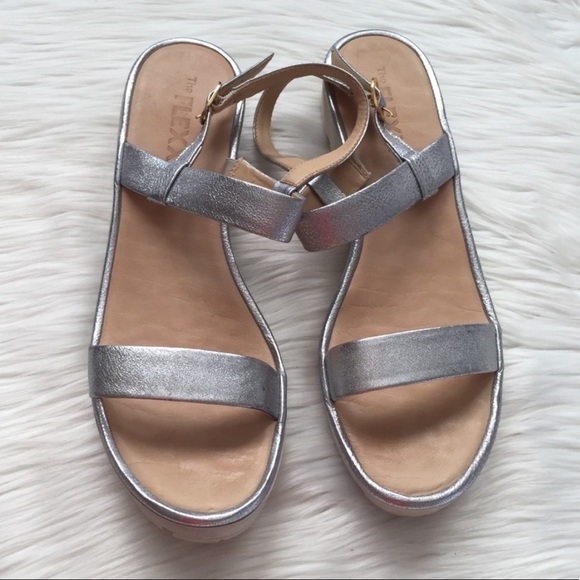 The Flexx Sun Tan Platform Sandals 11 Silver - Picture 4 of 15